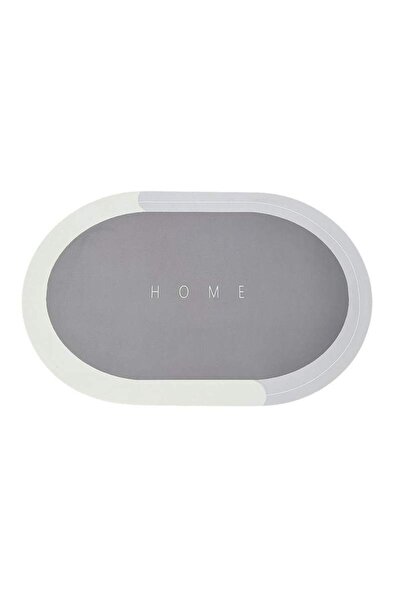 SIKS Covoraș de baie antiderapant, model "Home", oval, 57 x 38 cm, gri deschis