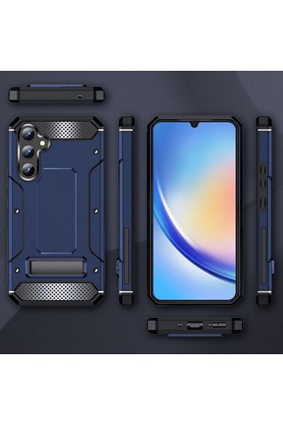 Techsuit Carcasă pentru Samsung Galaxy A34 5G - Techsuit Hybrid Armor cu suport - Albastră