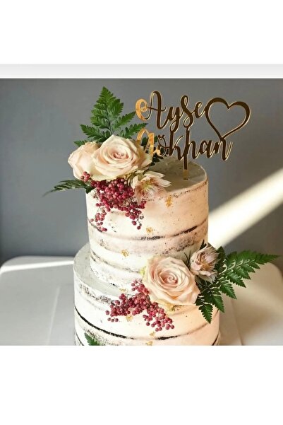 GÜVEN Pasta Üstü Pleksi İsimlik Topper Düğün Nişan Lazer Kesim