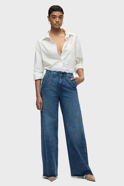 Hudson JAMES HIGH-RISE DARTED WIDE LEG JEANS - HUDSON - 26, BLUE