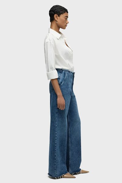 Hudson JAMES HIGH-RISE DARTED WIDE LEG JEANS - HUDSON - 26, BLUE