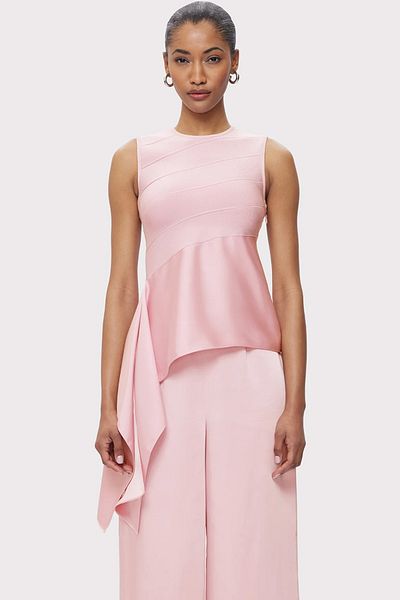 Herve Leger TOP BANDAJ CU EȘARFĂ - HERVE LEGER - M, ROZ