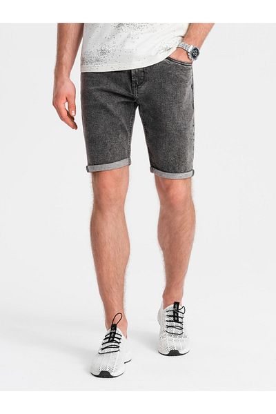 OMBRE Herren Jeansshorts mit hochgekrempelten Beinen - grau V3 OM-SRDS-0134 XXL