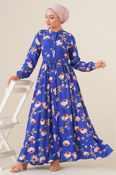 MRA Fashion 2144 Judge Collar Hijab Dress - C.Saks