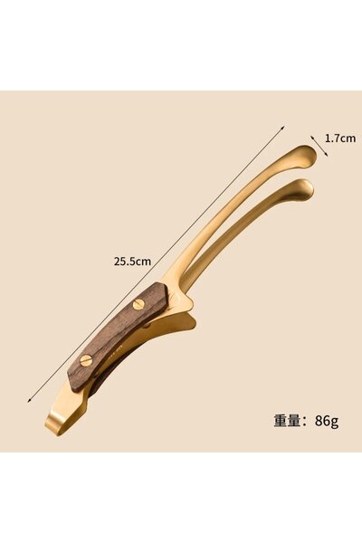 Choice1 1pc-clip-golden 304 Stainless Steel Steak Clip BBQ Tongs Frying Fish Spatula Clip Bread Household Ki