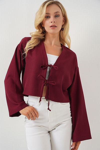 Bigdart Kimono de in cu legare in fata 960 - Rosu Claret