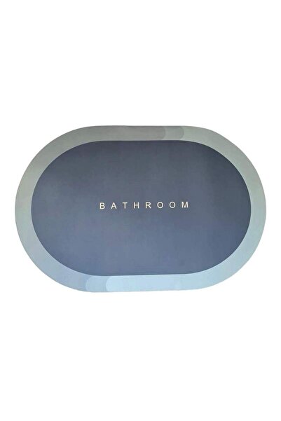 SIKS Covoraș de baie antiderapant, model „Baie”, oval, 90 x 60 cm, albastru