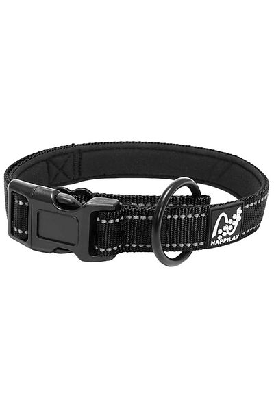 Happilax LED dog collar, nylon, black, size M, 40-45 cm