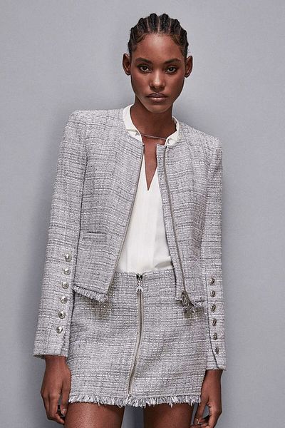 Patrizia Pepe Crop Jacket - - 42, Grey