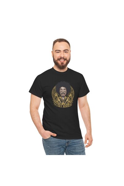 OEM Tricou personalizat Music, negru, Jimi Hendrix 2, pasionatii de muzica, m...