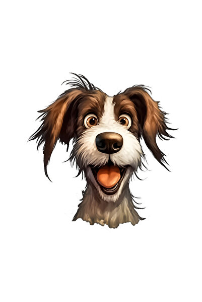 INOVATIX Set de 8 piese, Autocolant Câinele confuz Chippy, INOVATIX®. 6 cm