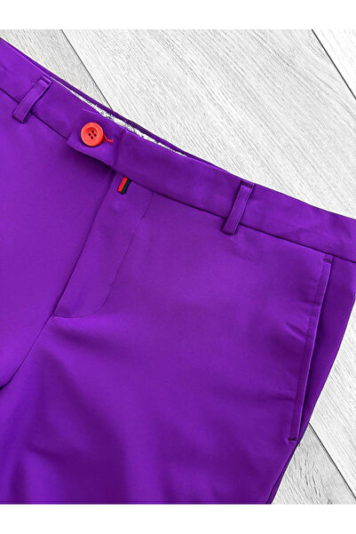 dehaine Men's casual pants, slim fit, purple, b1734a