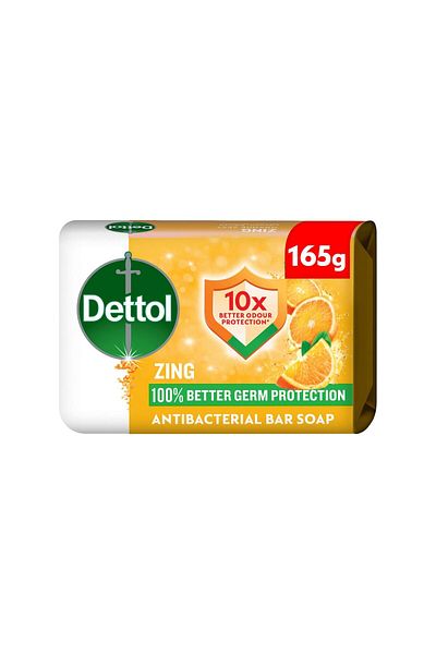 Dettol Zing Orange Anti-Bacterial Bar Soap 165 g