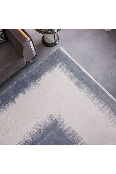 Danube Home Luxura Artsilk Modern Contemporary Rug Acrylic Area Rug Floor Covering L300xW200cm-Blue