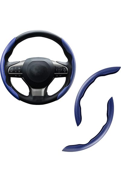 Generic Amiss Car Carbon Fiber Anti-Skid Steering Wheel Cover, Segmented Protector, Butterfly Universal 99%