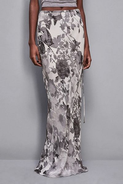 Patrizia Pepe FLORAL PRINT SKIRT - PATRIZIA PEPE - 44, GREY
