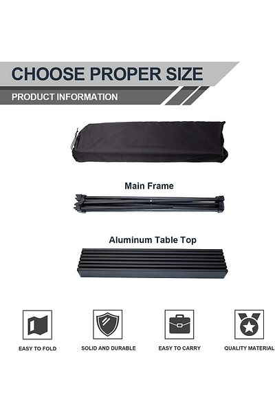 fulina Folding Camping Table,Ultralight Aluminum Alloy Roll Up Table With Storage Bag,for Camping BBQ