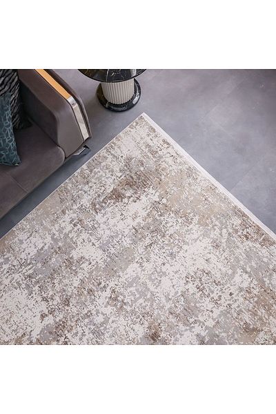 Danube Home Luxura Artsilk Modern Contemporary Rug Acrylic Area Rug L180xW120cm-Beige Grey 231300472029