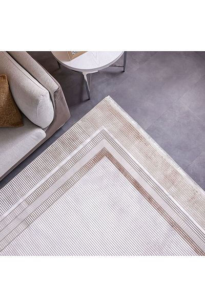 Danube Home سجادة بيرل آرت سيلك بوليستر لتغطية الأرضيات، طول ١٨٠ × عرض ١٢٠ سم، لون كريمي وبرونزي