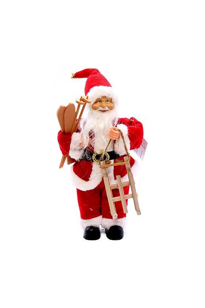 jumi Decoration, Santa Claus with skis and sleigh, 30 cm