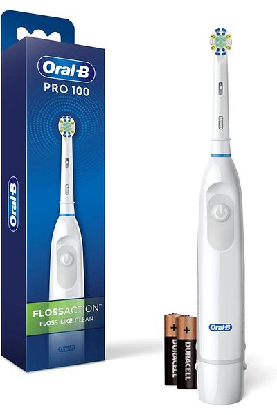 Oral-B Oral B Pro 100 FlossAction, Battery Powered Toothbrush, White