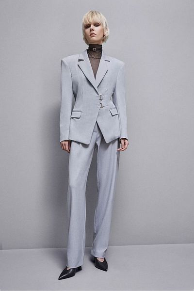 Patrizia Pepe Jacket With Oversized Shoulders - - 46, Grey