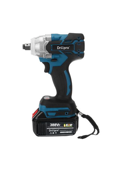 Drillpro Impact driver, brushless, 2 in 1, 15000 Mah, 2 batteries, 388VF, black-blue