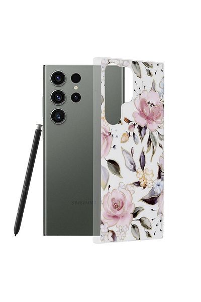 Techsuit Case for Samsung Galaxy S23 Ultra - Techsuit Marble Series - Chloe White
