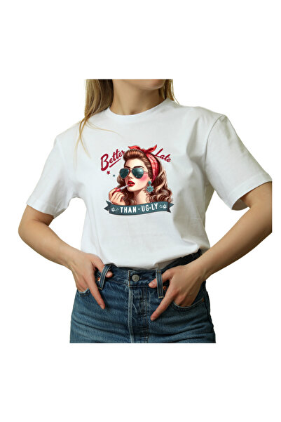 OEM Women's white T-shirt, combination of retro and sarcasm, size S