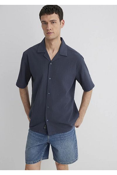 Mavi Ανδρικό πουκάμισο με κοντό μανίκι Navy Blue M0211519-70726