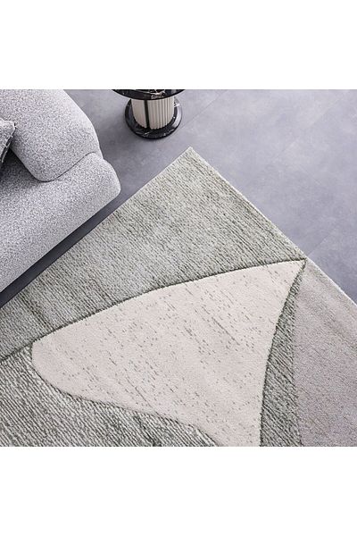 Danube Home Luna Modern Abstract Patterned Rug Polypropylene Area Rug L180xW120cm-White Brown 231300471977
