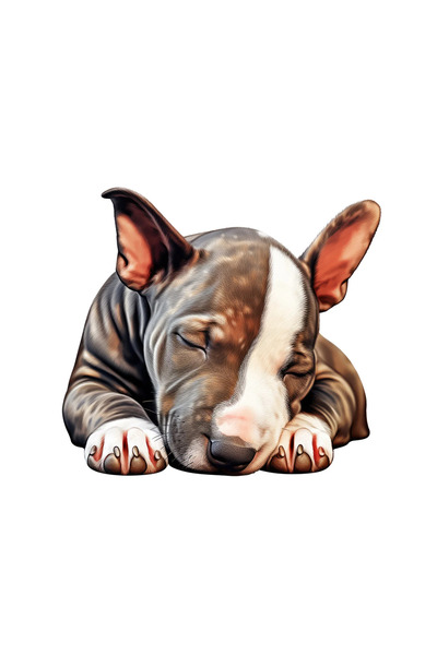 INOVATIX Set de 8 piese, autocolant cățeluș Bull Terrier, INOVATIX®. 6 cm