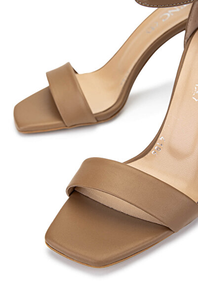 Tamer Tanca Women's Genuine Leather Mink Heeled Shoes