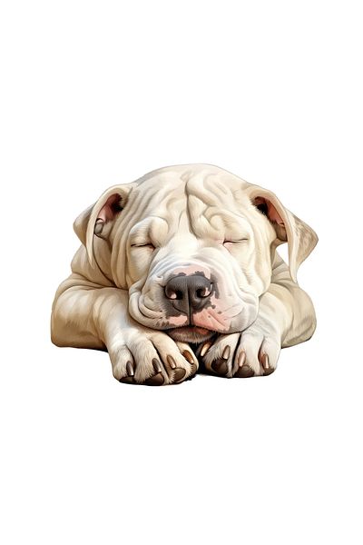 INOVATIX Set of 8 pieces, white Bulldog Sticker, INOVATIX®. 6 cm