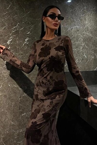 Lijuri Βελούδινο εμπριμέ φόρεμα με επένδυση στην πλάτη 2825