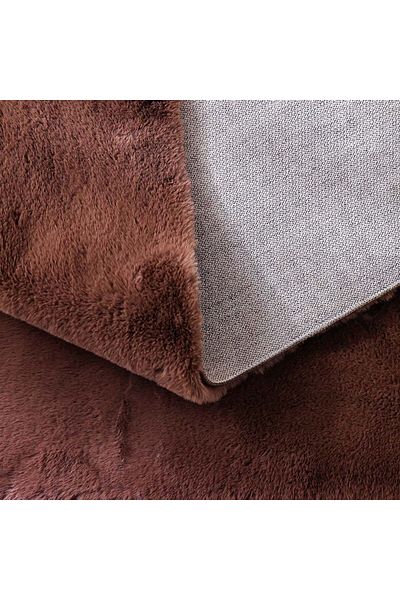 Danube Home Plush Solid Soft Fur Rug Polyester Area Rug Floor Covering L230xW160cm-Light Brown