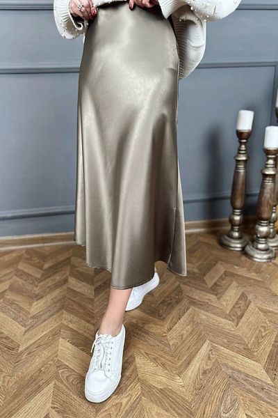leyla sanat sanata yeni bir bakış açısı Leyla Sanat a New Perspective on Art 15806 Satin Skirt - Çağla