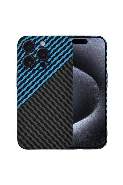 Techsuit IPhone 15 Pro Case - Techsuit Carbonite FiberShell - Blue Pulse