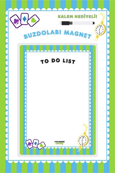 The Grade Summer Sil Timeless Green to Do List Magnetic Fridge Planner Refrigerator Memo Holder Magnet Note Holder