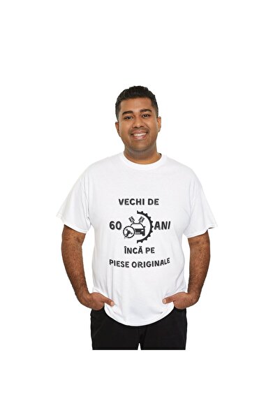 OEM Tricou personalizat barbati, negru, 60 ani si inca pe piese originale pentru aniversare, marimea M