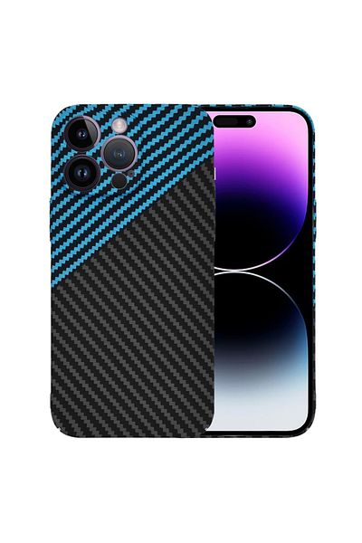 Techsuit IPhone 14 Pro Max Case - Techsuit Carbonite FiberShell - Blue Pulse