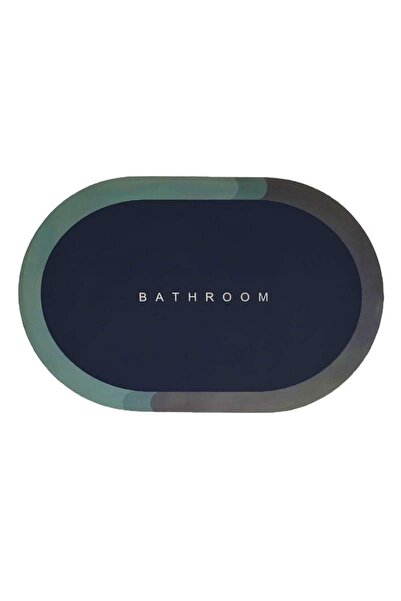 SIKS Covoraș de baie antiderapant, model „Baie”, oval, 90 x 60 cm, albastru m...