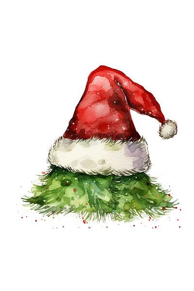INOVATIX Set of 8, Santa Claus Hat Sticker, INOVATIX®. 6 cm