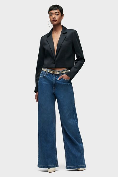 Hudson JODIE LOOSE CROIAL WIDE CROIAL JEANS - HUDSON - 27, ALBASTRU