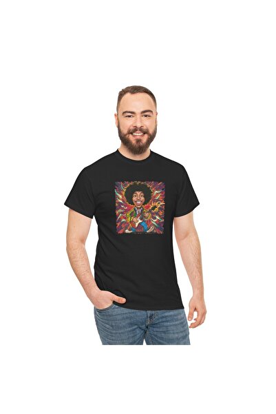 OEM Tricou personalizat Music, negru, Jimi Hendrix, pasionatii de muzica, mar...