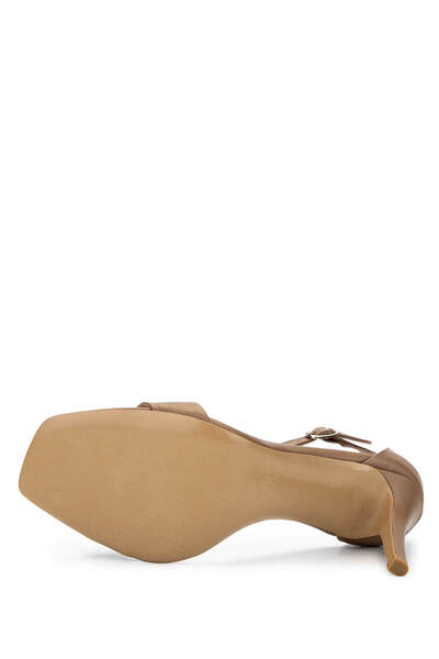 Tamer Tanca Women's Genuine Leather Mink Heeled Shoes