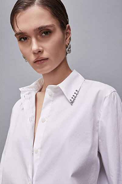 Patrizia Pepe CĂMAȘĂ CU DETALII METALICE - - 46, ALBASTRU