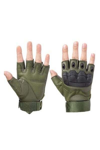 HALAMODO Breathable Anti-Slip Military Half Finger Gloves L