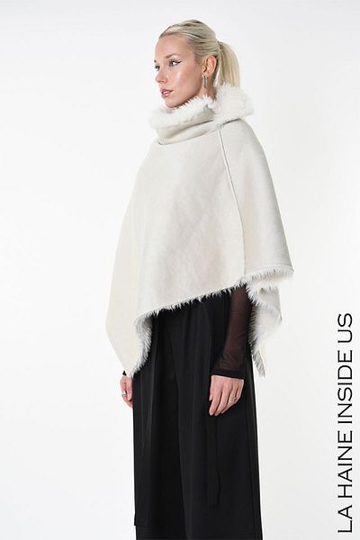 La Haine Inside Us PONCHO WITH COLLAR - LA HAINE INSIDE US - XS/S, CREAM