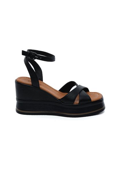 Greyder 59260 Black Genuine Leather Women's Sandals